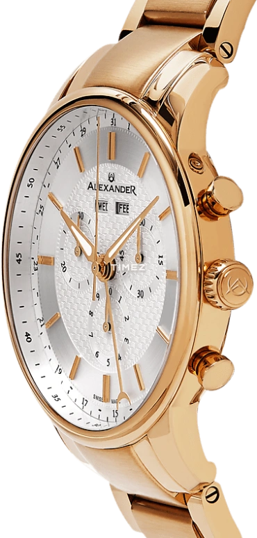Alexander,MEN'S WATCHES 42mm,42mm,Stainless Steel,Silver,Quartz,Chronograph,Month,Date,Day,Sapphire,Crystal Glass,Round,A101B,A101B-04