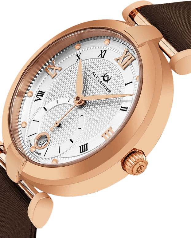 Alexander,WOMEN'S WATCHES 35mm,35mm,Stainless Steel,Silver,Quartz,Day,Sapphire,A202,A202-04
