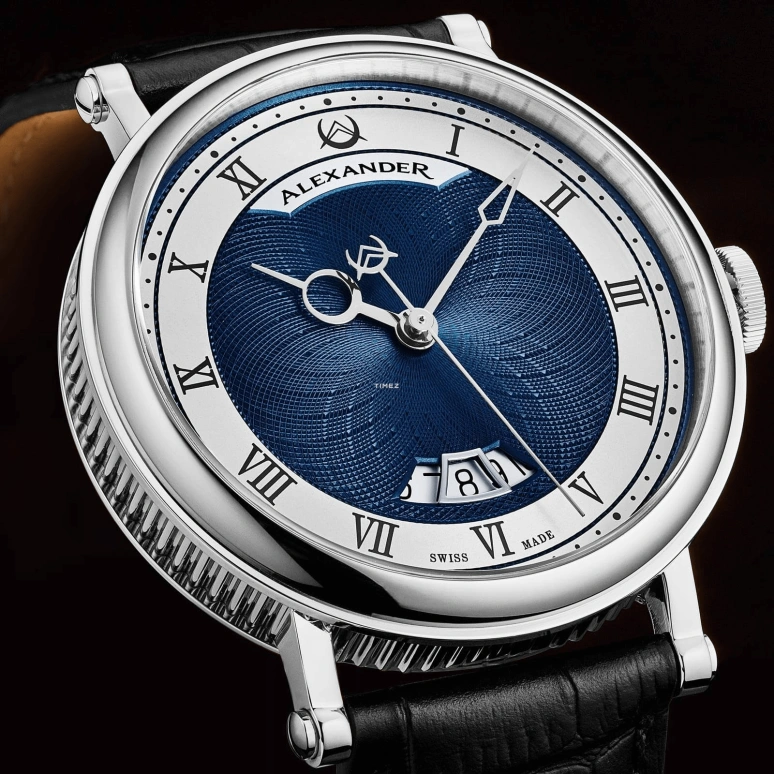 Alexander,MEN'S WATCHES 43mm,43mm,Stainless Steel,Blue,White,Automatic,Day,Sapphire,Crystal Glass,A153,A153-02