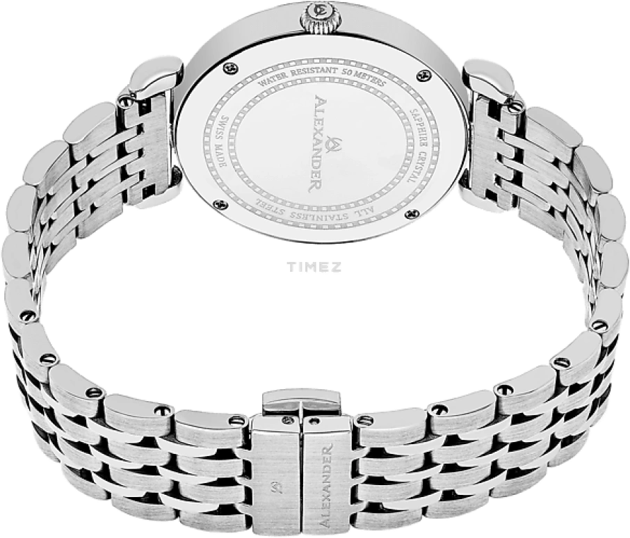 Alexander,WOMEN'S WATCHES 35mm,35mm,Stainless Steel,Silver,Quartz,Day,Sapphire,A202B,A202B-01