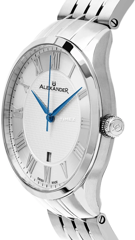 Alexander,MEN'S WATCHES 42mm,42mm,Stainless Steel,Silver White,Quartz,Day,Sapphire,Crystal Glass,A103B,A103B-01