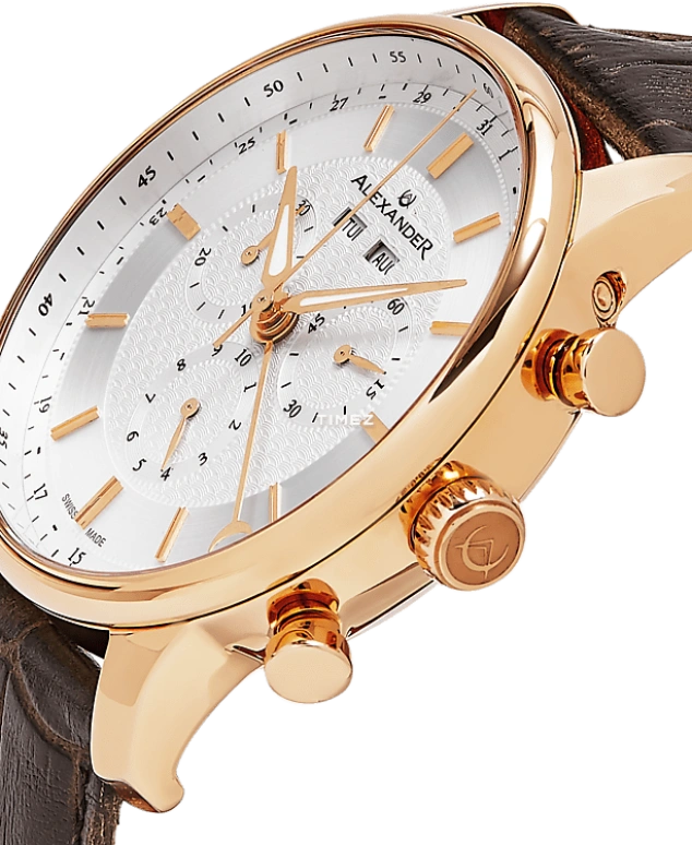 Alexander,MEN'S WATCHES 42mm,42mm,Stainless Steel,Silver White,Quartz,Chronograph,Month,Date,Day,Sapphire,Crystal Glass,Round,A101,A101-05