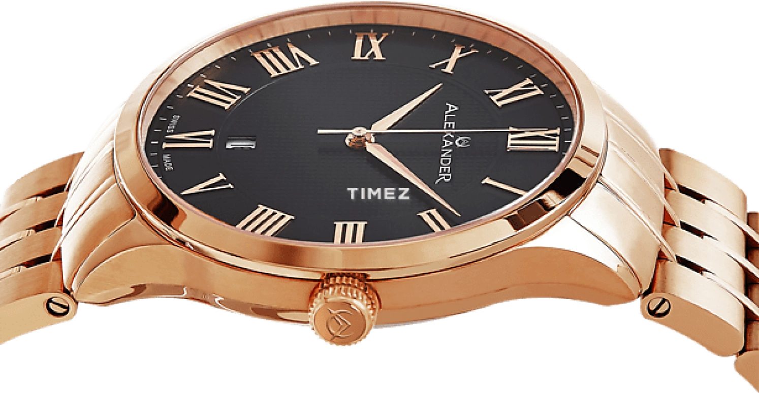 Alexander,MEN'S WATCHES 42mm,42mm,Stainless Steel,Black,Quartz,Day,Sapphire,Crystal Glass,A103B,A103B-04