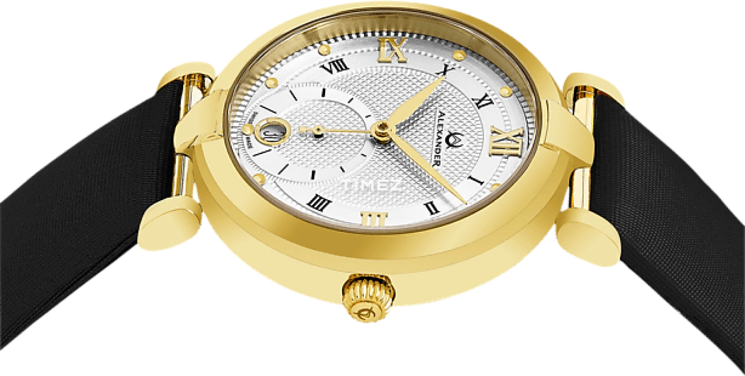 Alexander,WOMEN'S WATCHES 35mm,35mm,Stainless Steel,Silver,Quartz,Day,Sapphire,A202,A202-03