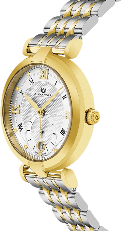Alexander,WOMEN'S WATCHES 35mm,35mm,Stainless Steel,Silver,Quartz,Day,Sapphire,A202B,A202B-02
