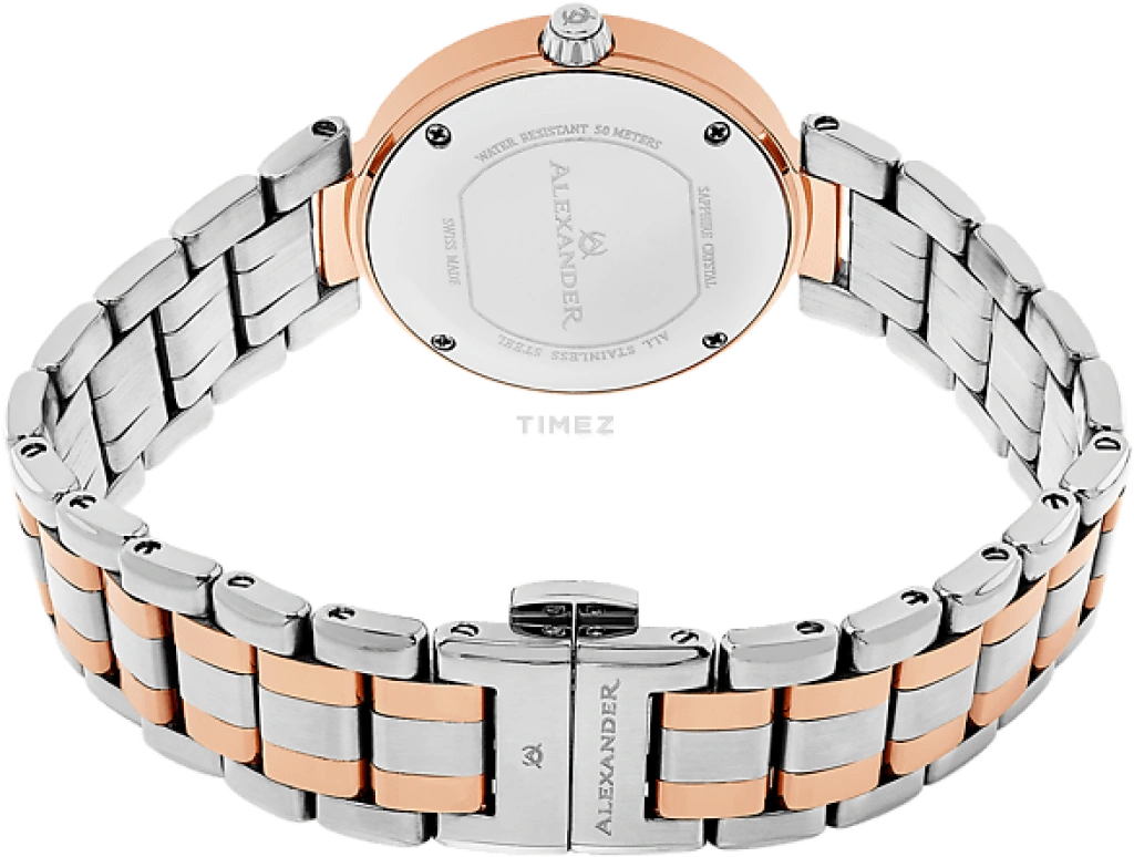 Alexander,WOMEN'S WATCHES 32mm,32mm,Stainless Steel,Rose Gold,Quartz,Day,Sapphire,AD203B,AD203B-04