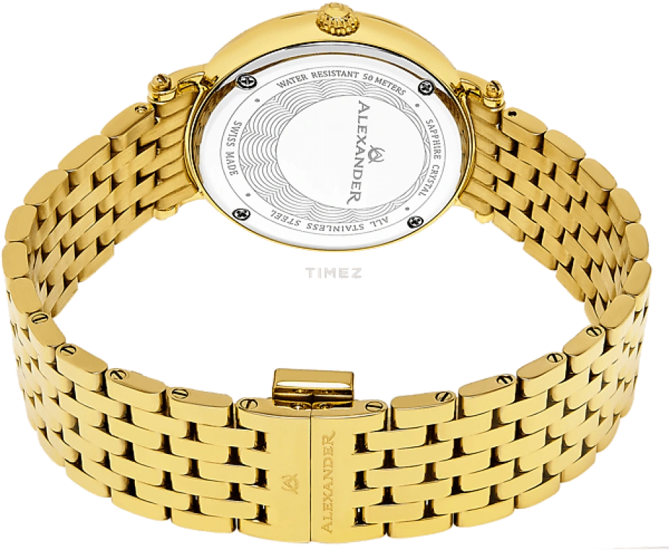 Alexander,WOMEN'S WATCHES 34mm,34mm,Stainless Steel,Silver,Quartz,Sapphire,Round,A201B,A201B-02