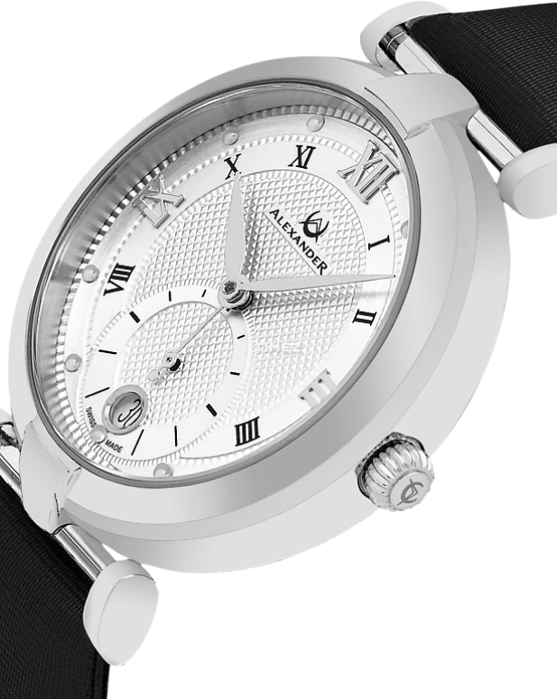 Alexander,WOMEN'S WATCHES 35mm,35mm,Stainless Steel,Silver,Quartz,Day,Sapphire,A202,A202-02