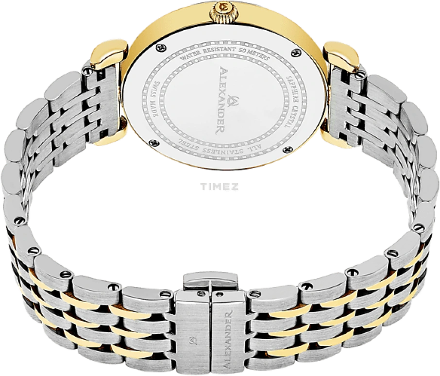 Alexander,WOMEN'S WATCHES 35mm,35mm,Stainless Steel,Silver,Quartz,Day,Sapphire,A202B,A202B-02
