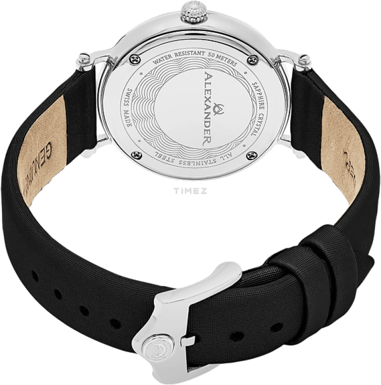 Alexander,WOMEN'S WATCHES 34mm,34mm,Stainless Steel,Silver,Quartz,Sapphire,Round,A201,A201-01