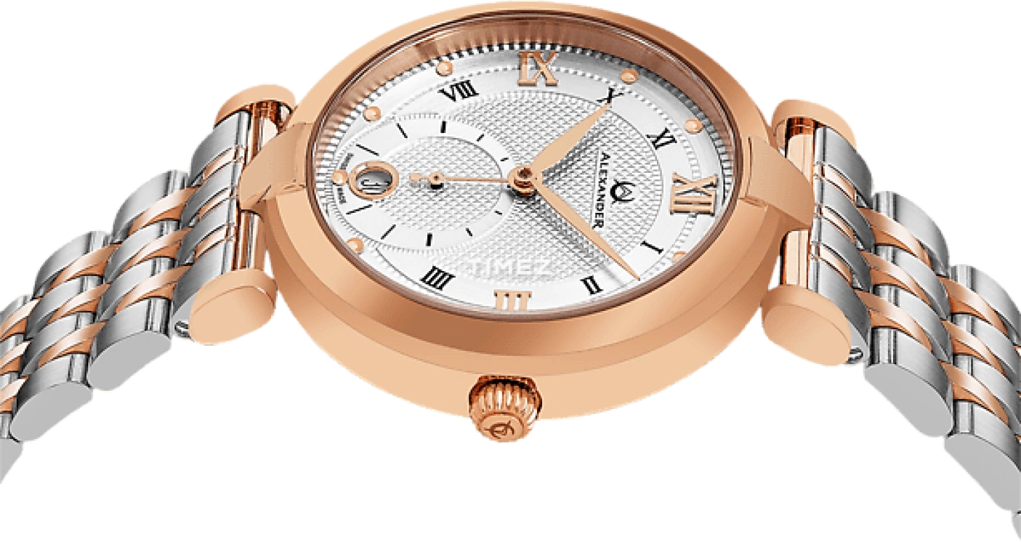 Alexander,WOMEN'S WATCHES 35mm,35mm,Stainless Steel,Silver,Quartz,Day,Sapphire,A202B,A202B-03