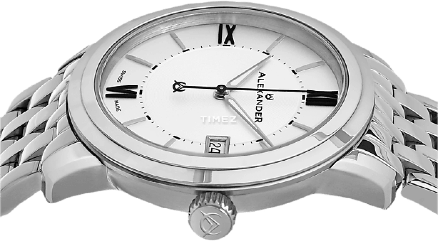Alexander,MEN'S WATCHES 40mm,40mm,Stainless Steel,Silver White,Quartz,Day,Sapphire,Crystal Glass,A111B,A111B-04
