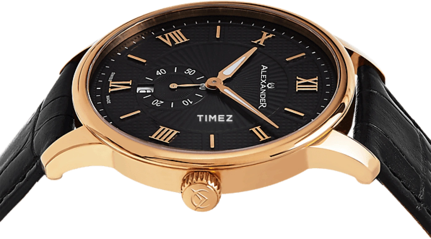 Alexander,MEN'S WATCHES 42mm,42mm,Stainless Steel,Black,Quartz,Day,Sapphire,Crystal Glass,A102,A102-04