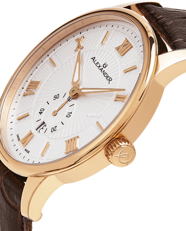 Alexander,MEN'S WATCHES 42mm,42mm,Stainless Steel,Silver White,Quartz,Day,Sapphire,Crystal Glass,A102,A102-05