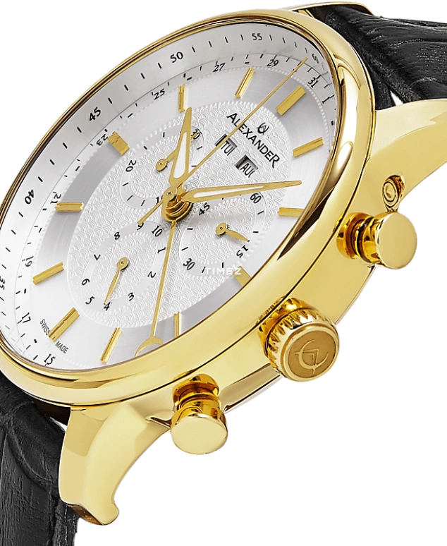 Alexander,MEN'S WATCHES 42mm,42mm,Stainless Steel,Silver White,Quartz,Chronograph,Month,Date,Day,Sapphire,Crystal Glass,Round,A101,A101-07