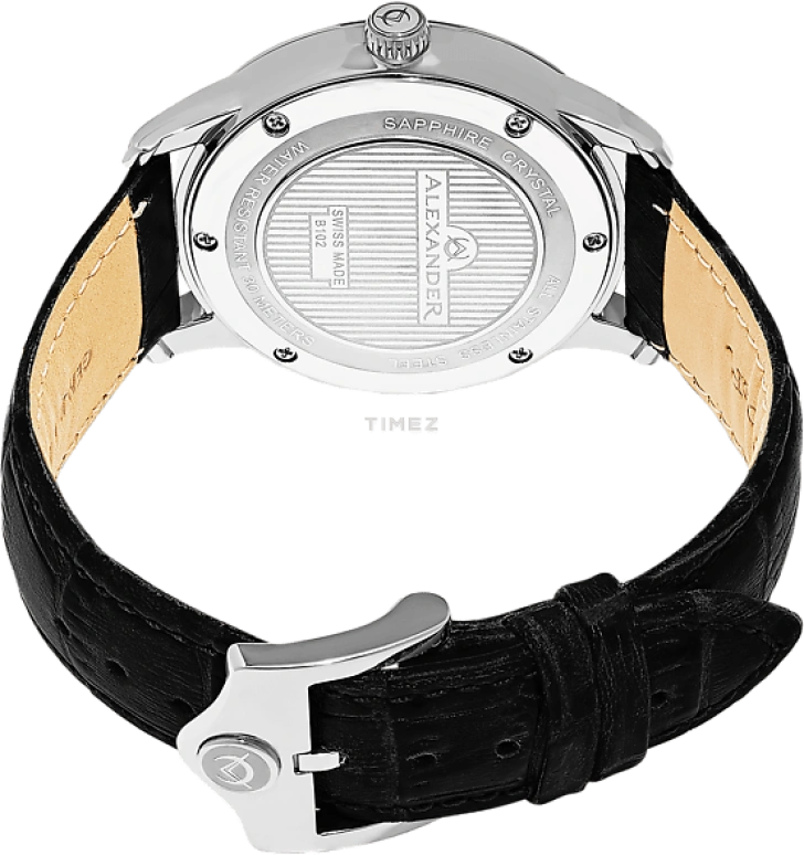 Alexander,MEN'S WATCHES 42mm,42mm,Stainless Steel,Silver White,Quartz,Day,Sapphire,Crystal Glass,A102,A102-01