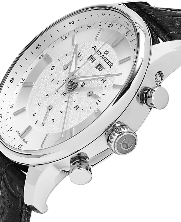 Alexander,MEN'S WATCHES 42mm,42mm,Stainless Steel,Silver White,Quartz,Chronograph,Month,Date,Day,Sapphire,Crystal Glass,Round,A101,A101-01