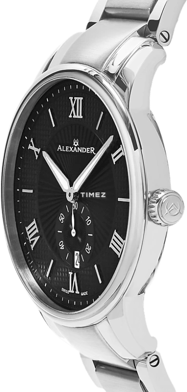 Alexander,MEN'S WATCHES 42mm,42mm,Stainless Steel,Black,Quartz,Day,Sapphire,Crystal Glass,A102B,A102B-02