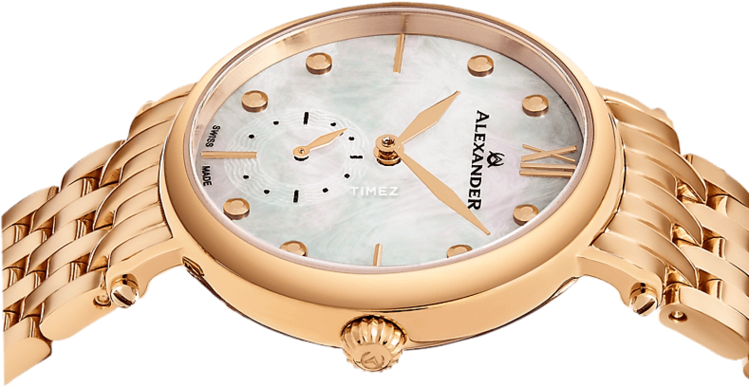 Alexander,WOMEN'S WATCHES 34mm,34mm,Stainless Steel,Silver,Quartz,Sapphire,Round,A201B,A201B-03