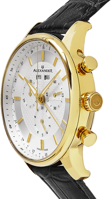 Alexander,MEN'S WATCHES 42mm,42mm,Stainless Steel,Silver White,Quartz,Chronograph,Month,Date,Day,Sapphire,Crystal Glass,Round,A101,A101-07