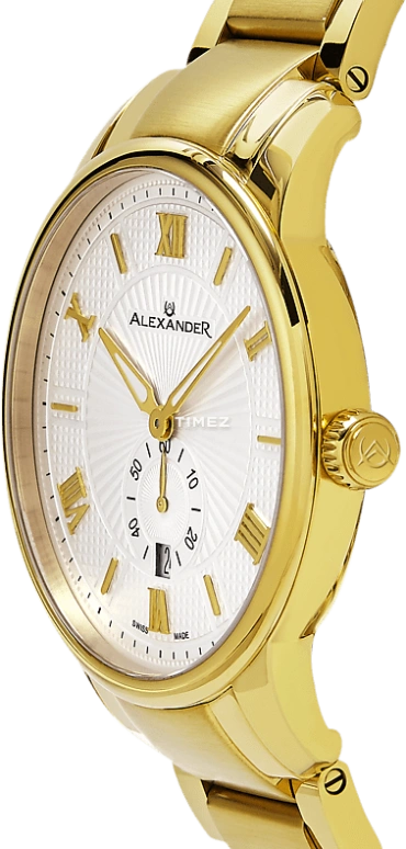 Alexander,MEN'S WATCHES 42mm,42mm,Stainless Steel,White,Quartz,Day,Sapphire,Crystal Glass,A102B,A102B-03