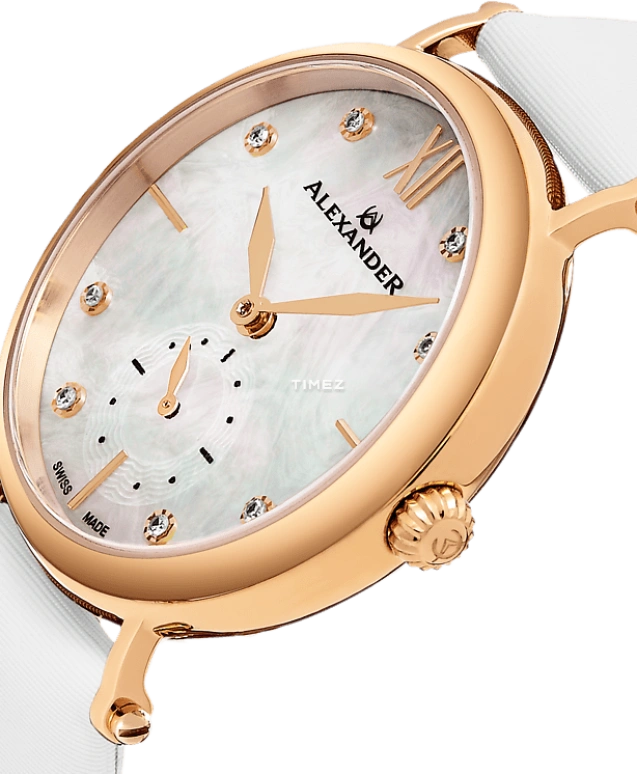 Alexander,WOMEN'S WATCHES 34mm,34mm,Stainless Steel,Silver,Quartz,Sapphire,Round,AD201,AD201-03