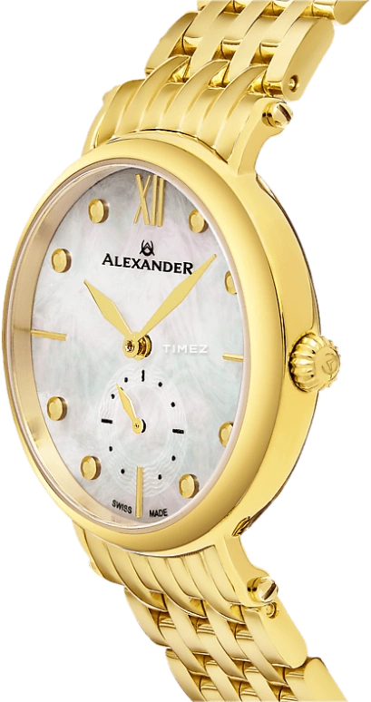 Alexander,WOMEN'S WATCHES 34mm,34mm,Stainless Steel,Silver,Quartz,Sapphire,Round,A201B,A201B-02
