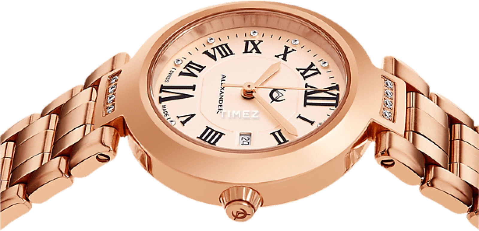 Alexander,WOMEN'S WATCHES 32mm,32mm,Stainless Steel,Rose Gold,Quartz,Day,Sapphire,AD203B,AD203B-05