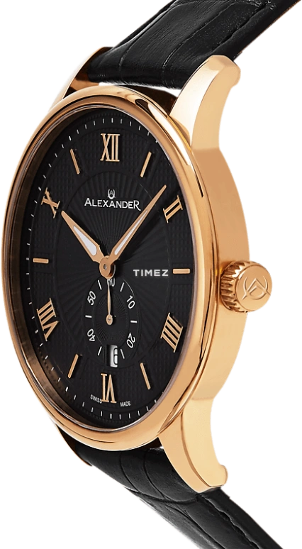 Alexander,MEN'S WATCHES 42mm,42mm,Stainless Steel,Black,Quartz,Day,Sapphire,Crystal Glass,A102,A102-04