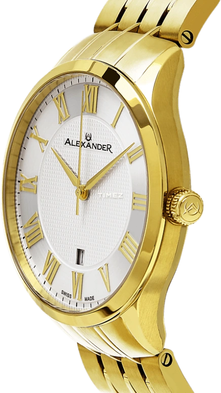 Alexander,MEN'S WATCHES 42mm,42mm,Stainless Steel,White,Quartz,Day,Sapphire,Crystal Glass,A103B,A103B-03