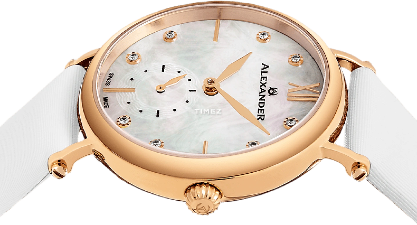 Alexander,WOMEN'S WATCHES 34mm,34mm,Stainless Steel,Silver,Quartz,Sapphire,Round,AD201,AD201-03