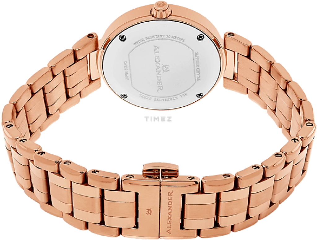 Alexander,WOMEN'S WATCHES 32mm,32mm,Stainless Steel,Rose Gold,Quartz,Day,Sapphire,AD203B,AD203B-05