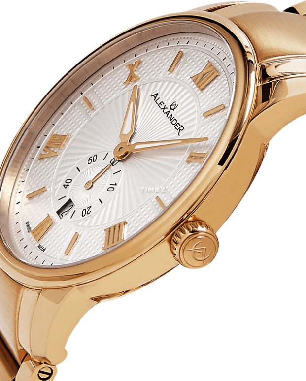 Alexander,MEN'S WATCHES 42mm,42mm,Stainless Steel,Silver White,Quartz,Day,Sapphire,Crystal Glass,A102B,A102B-04