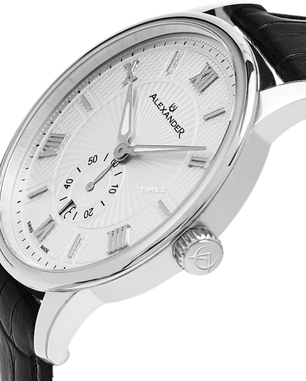 Alexander,MEN'S WATCHES 42mm,42mm,Stainless Steel,Silver White,Quartz,Day,Sapphire,Crystal Glass,A102,A102-01
