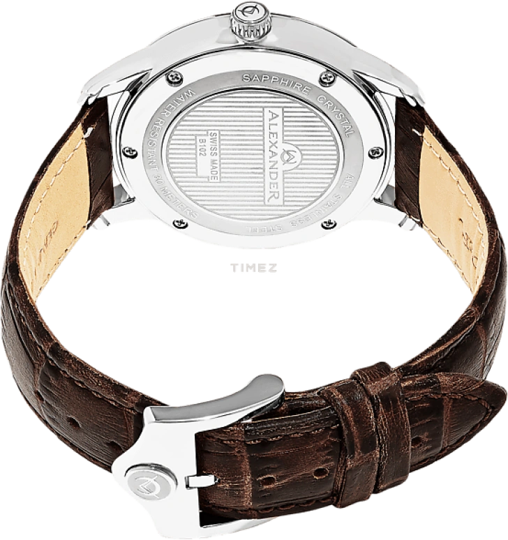Alexander,MEN'S WATCHES 42mm,42mm,Stainless Steel,Silver White,Quartz,Day,Sapphire,Crystal Glass,A102,A102-06
