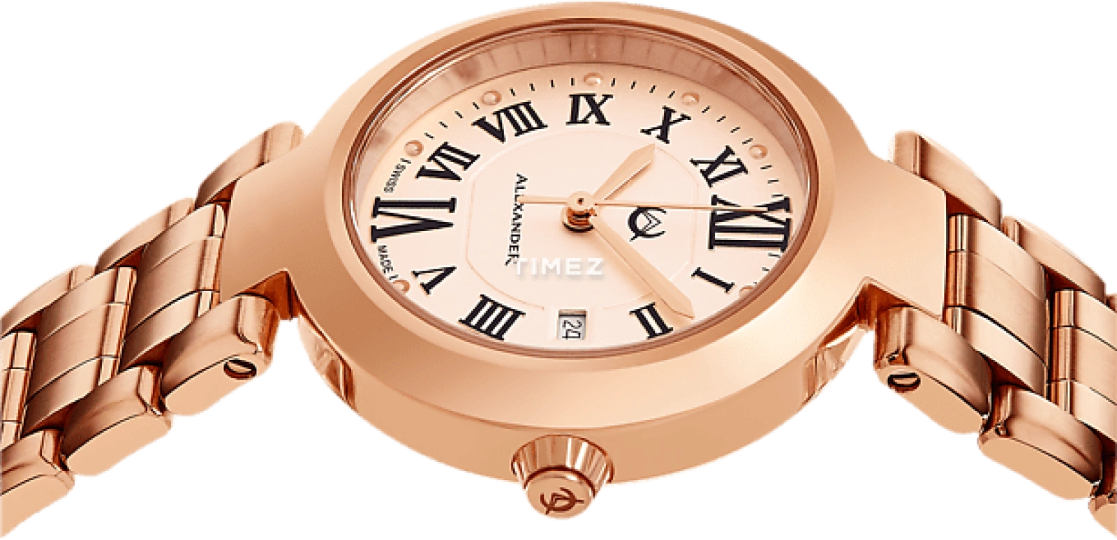 Alexander,WOMEN'S WATCHES 32mm,32mm,Stainless Steel,Rose Gold,Quartz,Day,Sapphire,A203B,A203B-05
