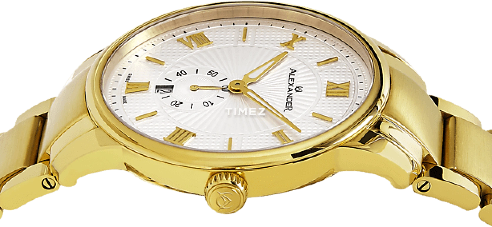 Alexander,MEN'S WATCHES 42mm,42mm,Stainless Steel,White,Quartz,Day,Sapphire,Crystal Glass,A102B,A102B-03