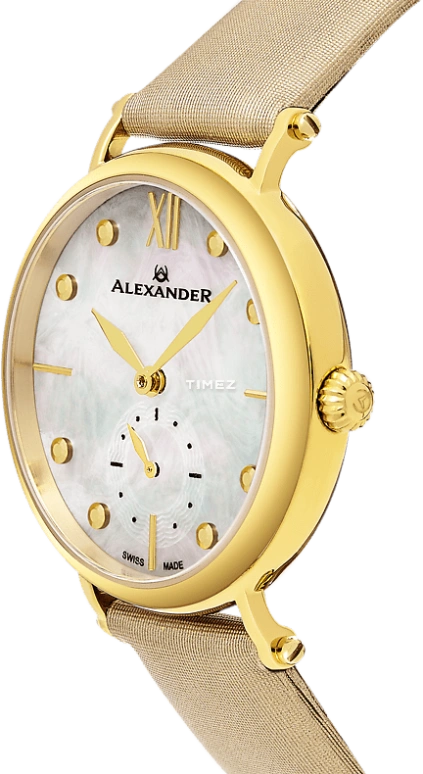 Alexander,WOMEN'S WATCHES 34mm,34mm,Stainless Steel,Silver,Quartz,Sapphire,Round,A201,A201-02