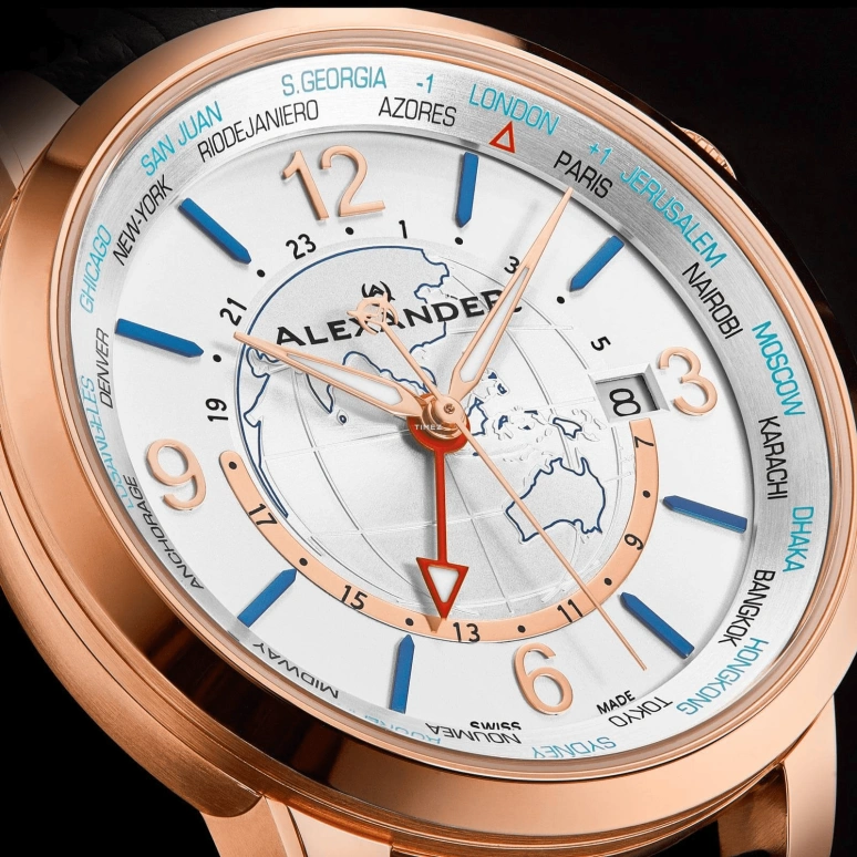 Alexander,MEN'S WATCHES 42mm,42mm,Stainless Steel,White,Quartz,Day,World Time,A171B,A171B-02