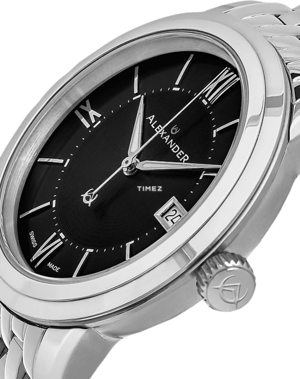 Alexander,MEN'S WATCHES 40mm,40mm,Stainless Steel,Black,Quartz,Day,Sapphire,Crystal Glass,A111B,A111B-03
