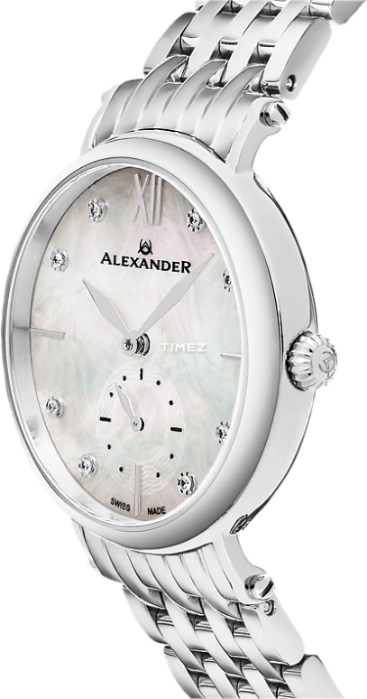 Alexander,WOMEN'S WATCHES 34mm,34mm,Stainless Steel,Silver,Quartz,Sapphire,Round,AD201B,AD201B-01