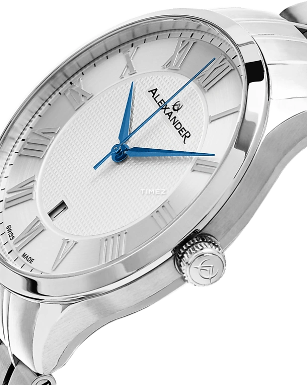 Alexander,MEN'S WATCHES 42mm,42mm,Stainless Steel,Silver White,Quartz,Day,Sapphire,Crystal Glass,A103B,A103B-01