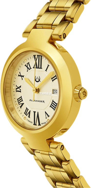 Alexander,WOMEN'S WATCHES 32mm,32mm,Stainless Steel,Champagne,Quartz,Day,Sapphire,A203B,A203B-03