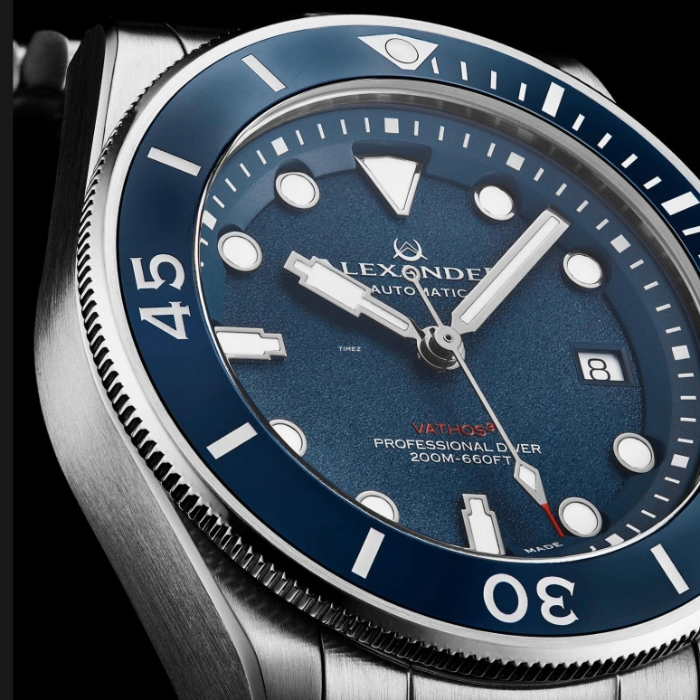 Alexander,MEN'S WATCHES 42mm,42mm,Stainless Steel,Blue,Automatic,Day,41hours,A520,A520-03