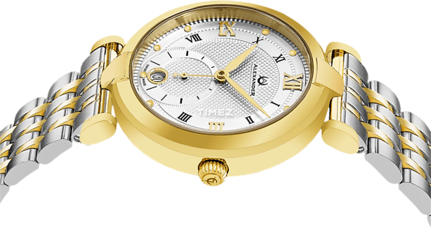 Alexander,WOMEN'S WATCHES 35mm,35mm,Stainless Steel,Silver,Quartz,Day,Sapphire,A202B,A202B-02