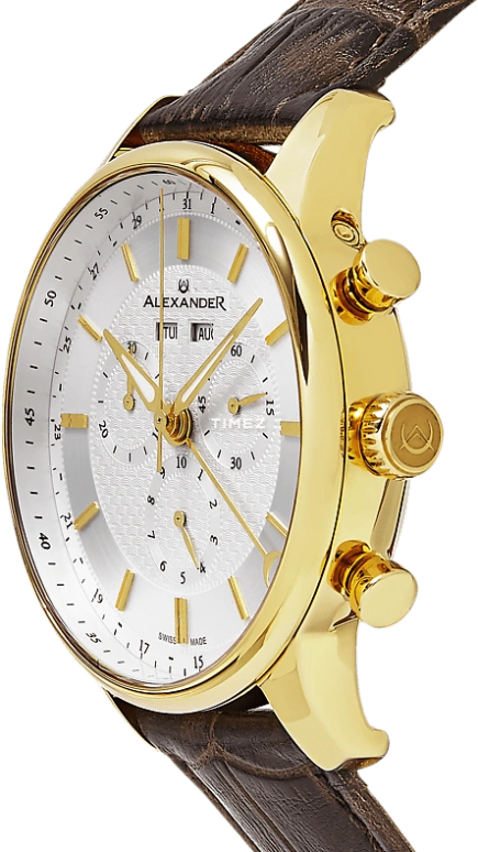 Alexander,MEN'S WATCHES 42mm,42mm,Stainless Steel,Silver White,Quartz,Chronograph,Month,Date,Day,Sapphire,Crystal Glass,Round,A101,A101-03
