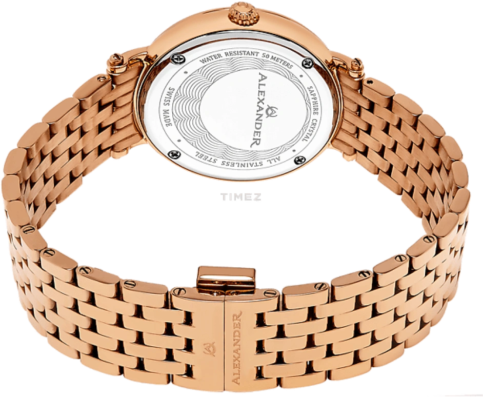 Alexander,WOMEN'S WATCHES 34mm,34mm,Stainless Steel,Black,Quartz,Sapphire,Round,A201B,A201B-04