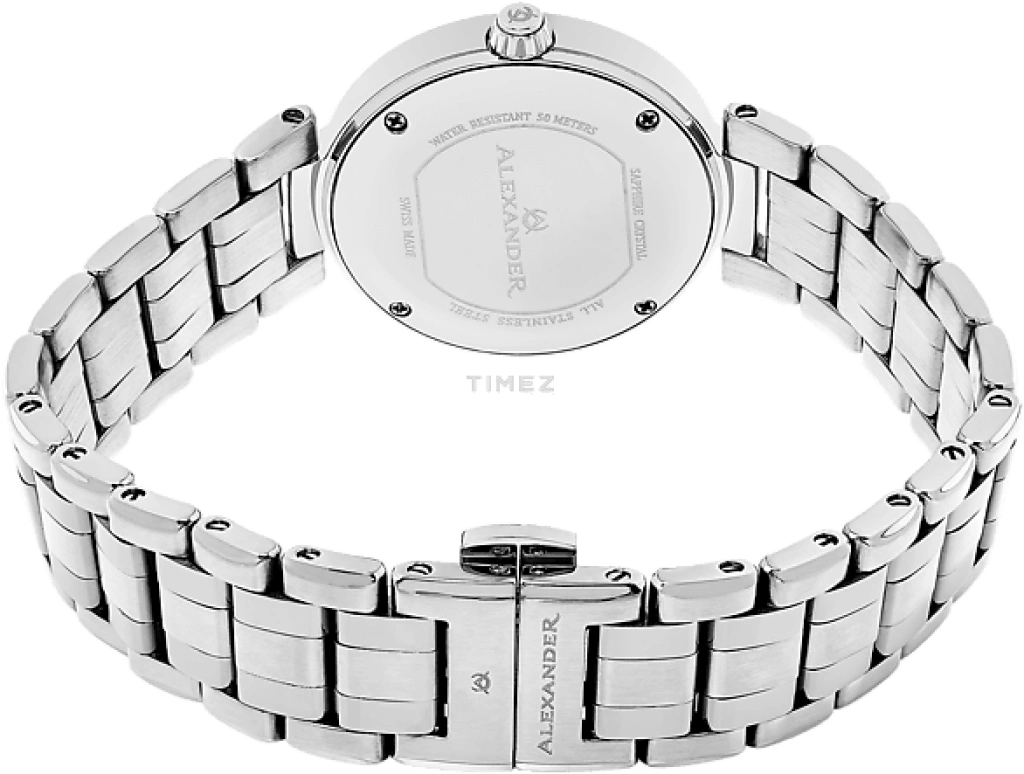 Alexander,WOMEN'S WATCHES 32mm,32mm,Stainless Steel,Silver,Quartz,Day,Sapphire,AD203B,AD203B-01