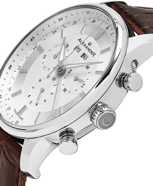 Alexander,MEN'S WATCHES 42mm,42mm,Stainless Steel,Silver White,Quartz,Chronograph,Month,Date,Day,Sapphire,Crystal Glass,Round,A101,A101-06