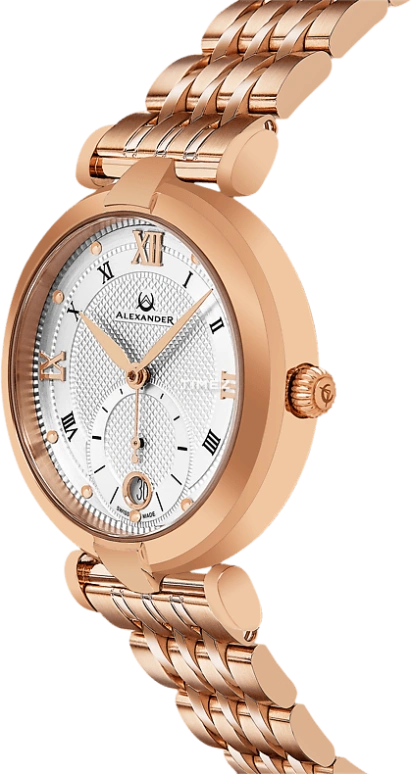 Alexander,WOMEN'S WATCHES 35mm,35mm,Stainless Steel,Silver,Quartz,Day,Sapphire,A202B,A202B-04